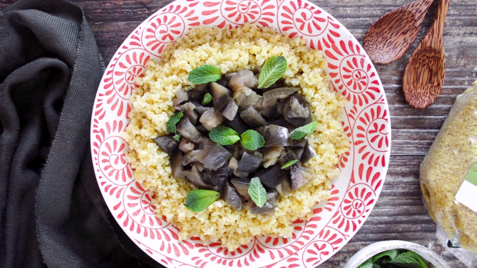 Bulgur con melanzane e menta