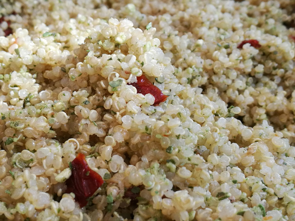 Quinoa tricolore al pesto