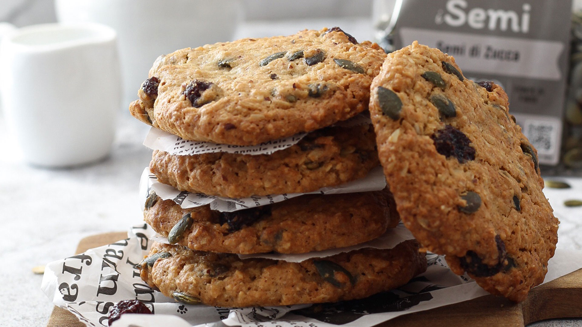 Biscotti energetici ai semi di zucca e mirtilli rossi