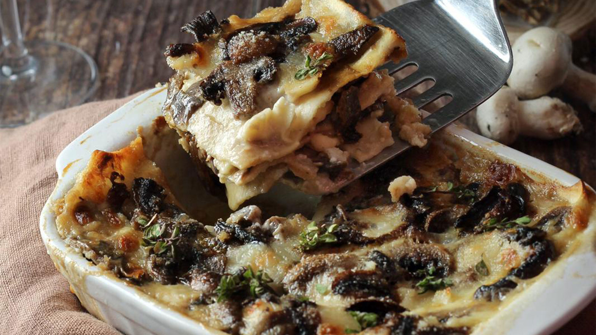 Lasagnetta ai funghi porcini e timo