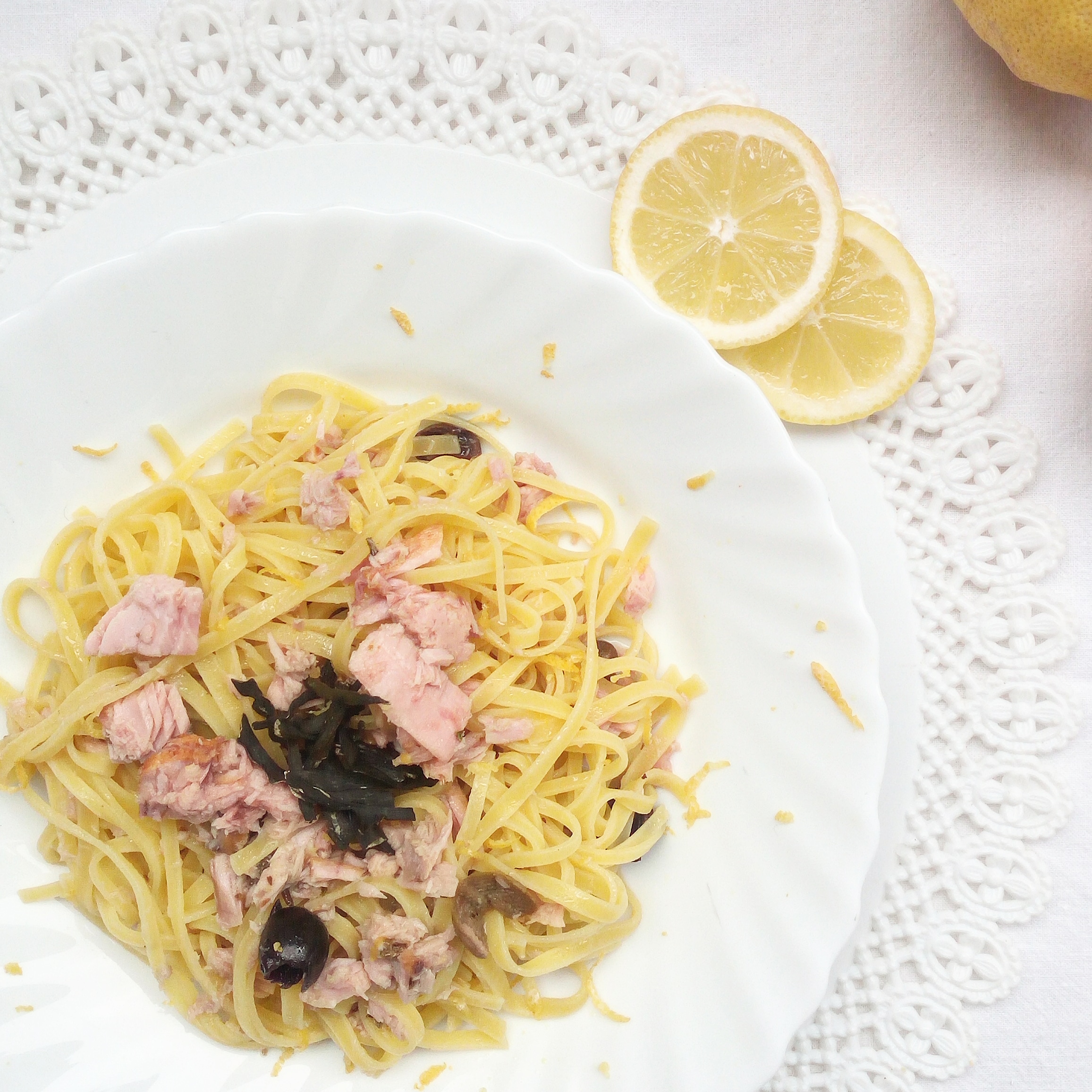 Tagliolini al salmone e limone